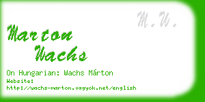 marton wachs business card